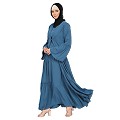 Coat collar Abaya with matching inner- French Blue